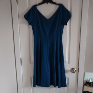 Tea Length Dark Teal Dress